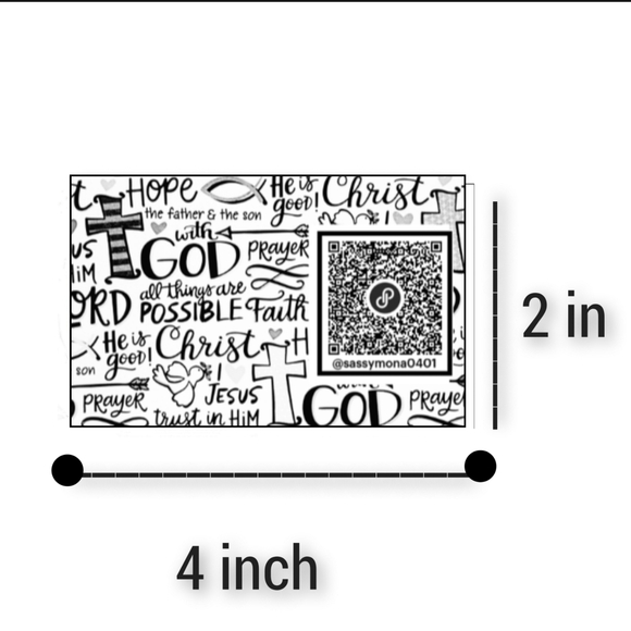 QR Inspirational Faith QR Cards and Stickers 25 2x4 Stickers 25 Cards 3.73x2 in - Picture 3 of 5